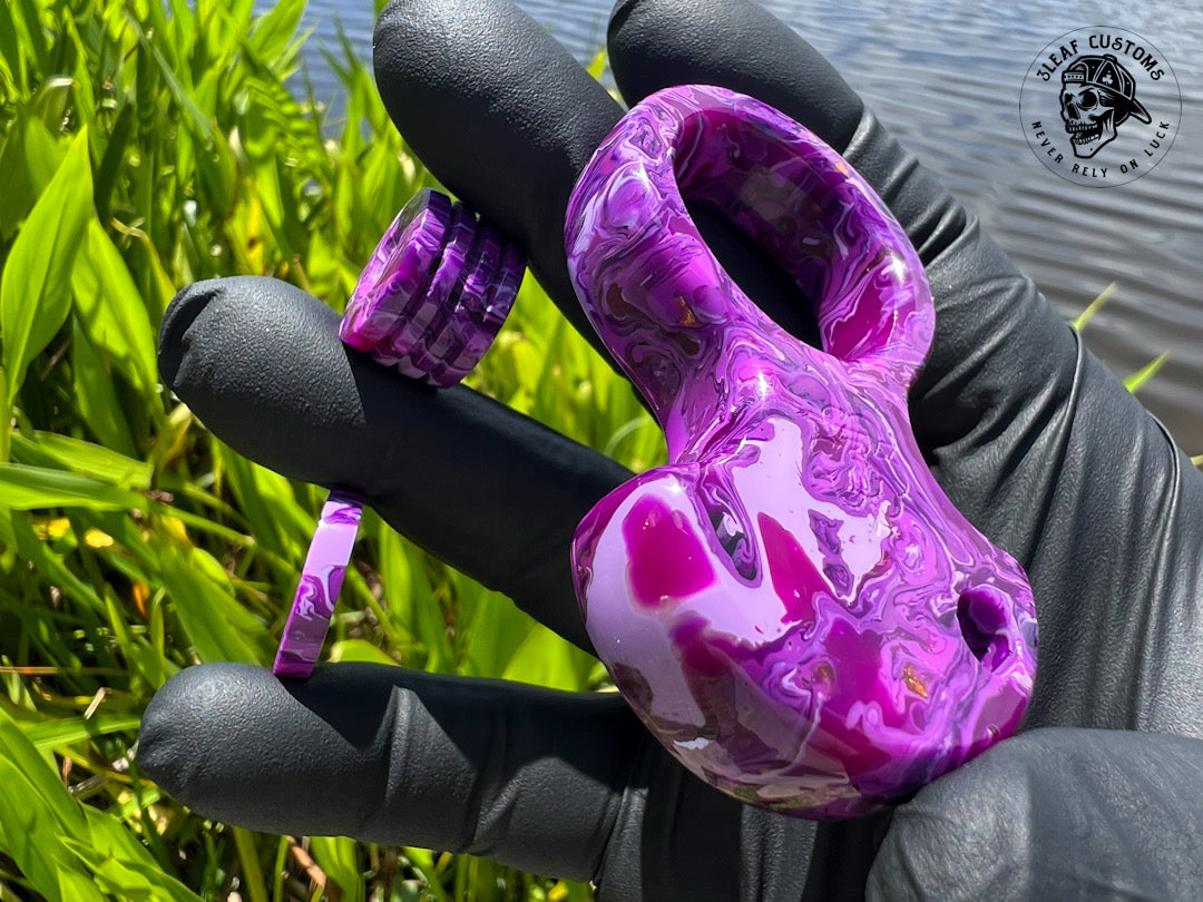 "Purple Haze" No Luck Charm & Bead (Kaotic Artworks Resin)