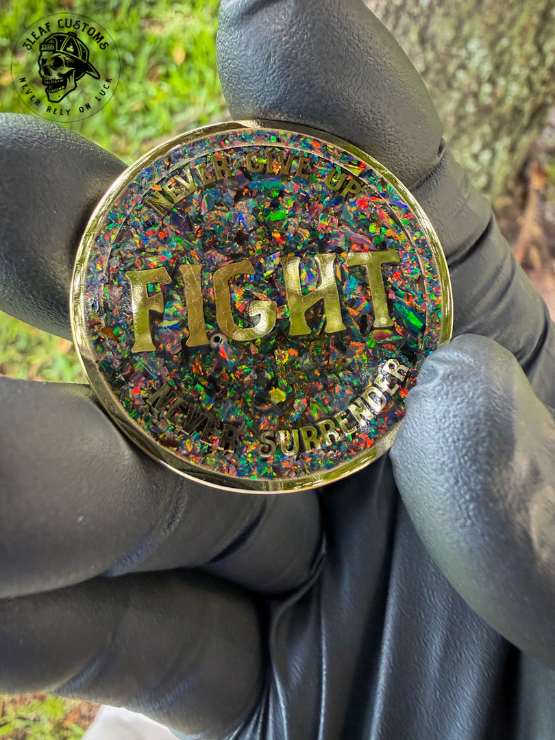 Opal Inlay "Fight/Yield" Decision Coin