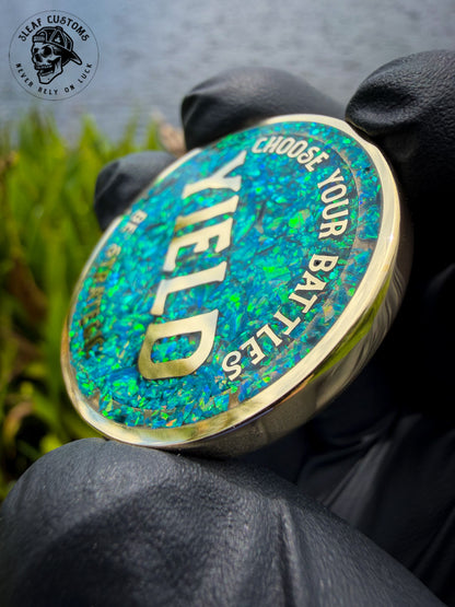 Opal Inlay "Fight/Yield" Decision Coin