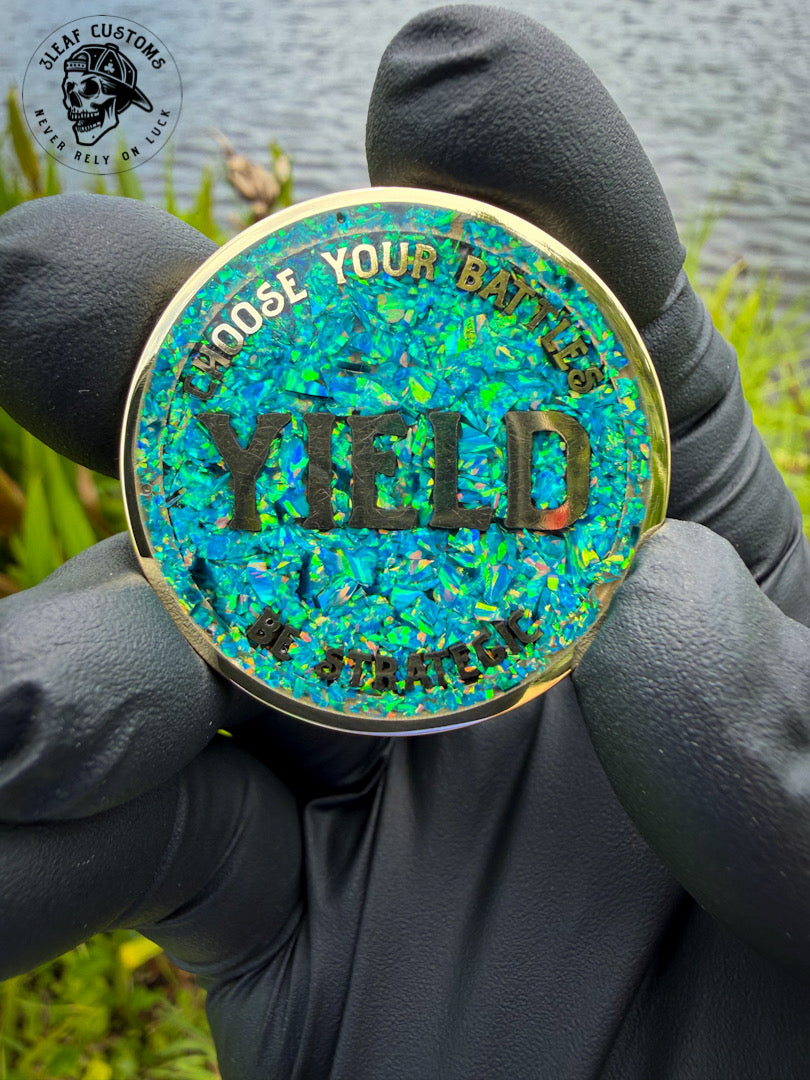 Opal Inlay "Fight/Yield" Decision Coin