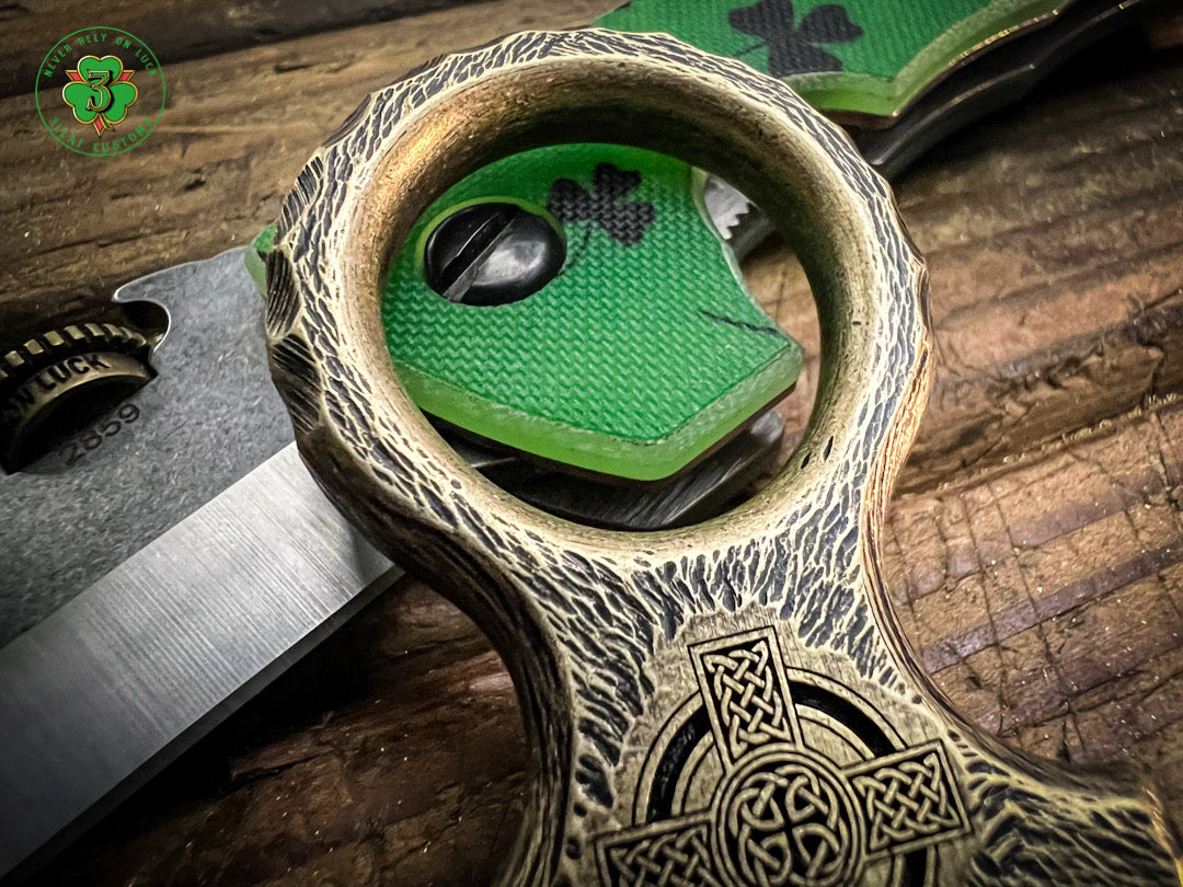 V2 Celtic Cross No Luck Charm w/ Sunburst Texturing & Rockwork