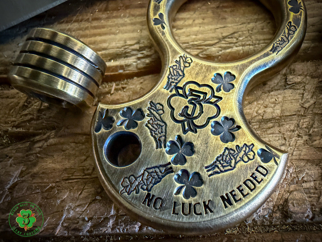 St. Paddy's Hand Stamped No Luck Charm & Bead