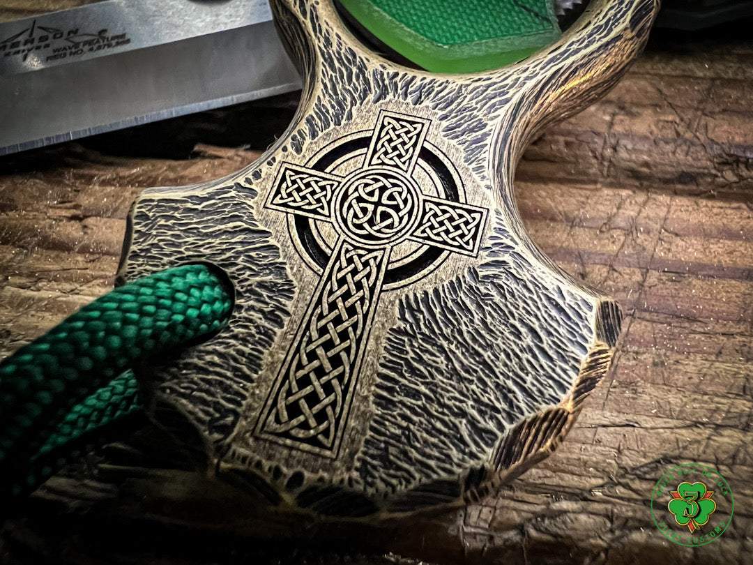 V2 Celtic Cross No Luck Charm w/ Sunburst Texturing & Rockwork