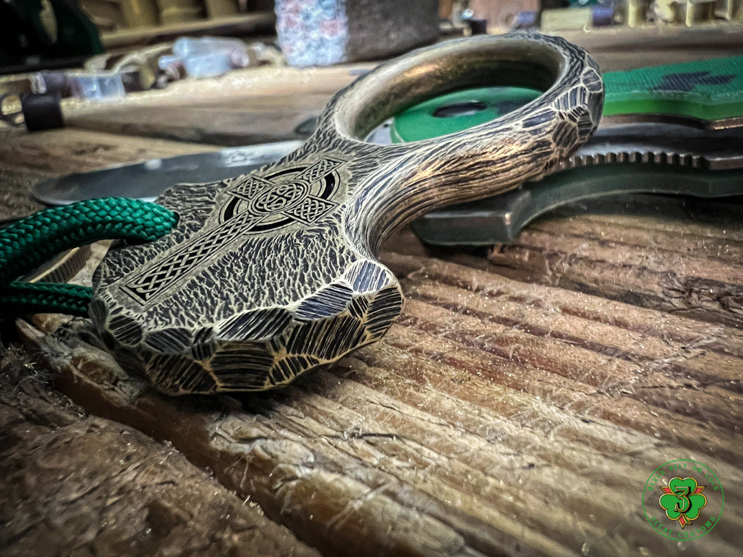 V2 Celtic Cross No Luck Charm w/ Sunburst Texturing & Rockwork