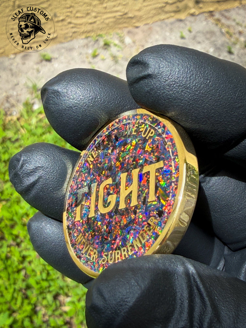 Opal Inlay "Fight/Yield" Decision Coin