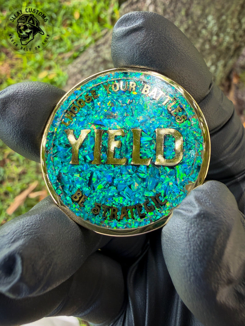 Opal Inlay "Fight/Yield" Decision Coin