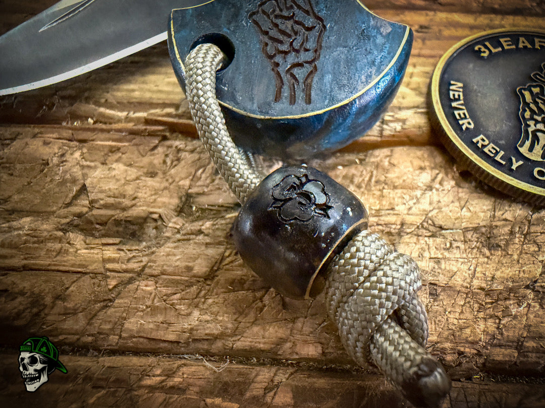 Handmade No Luck Charm w/Patina & Regrind (w/bead)