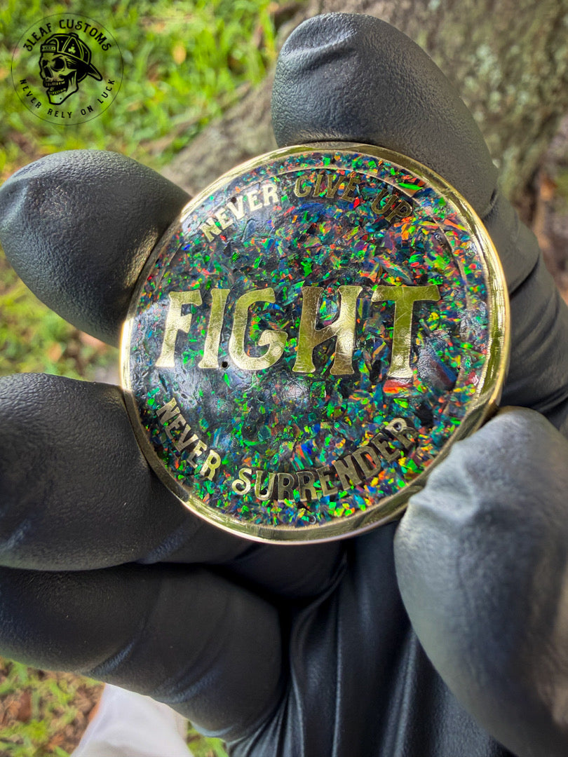 Opal Inlay "Fight/Yield" Decision Coin