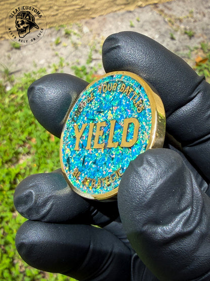 Opal Inlay "Fight/Yield" Decision Coin