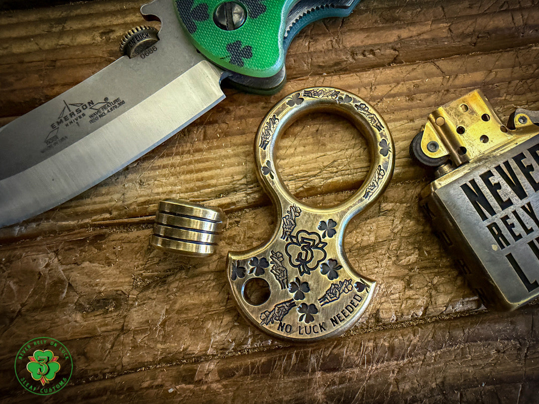 St. Paddy's Hand Stamped No Luck Charm & Bead