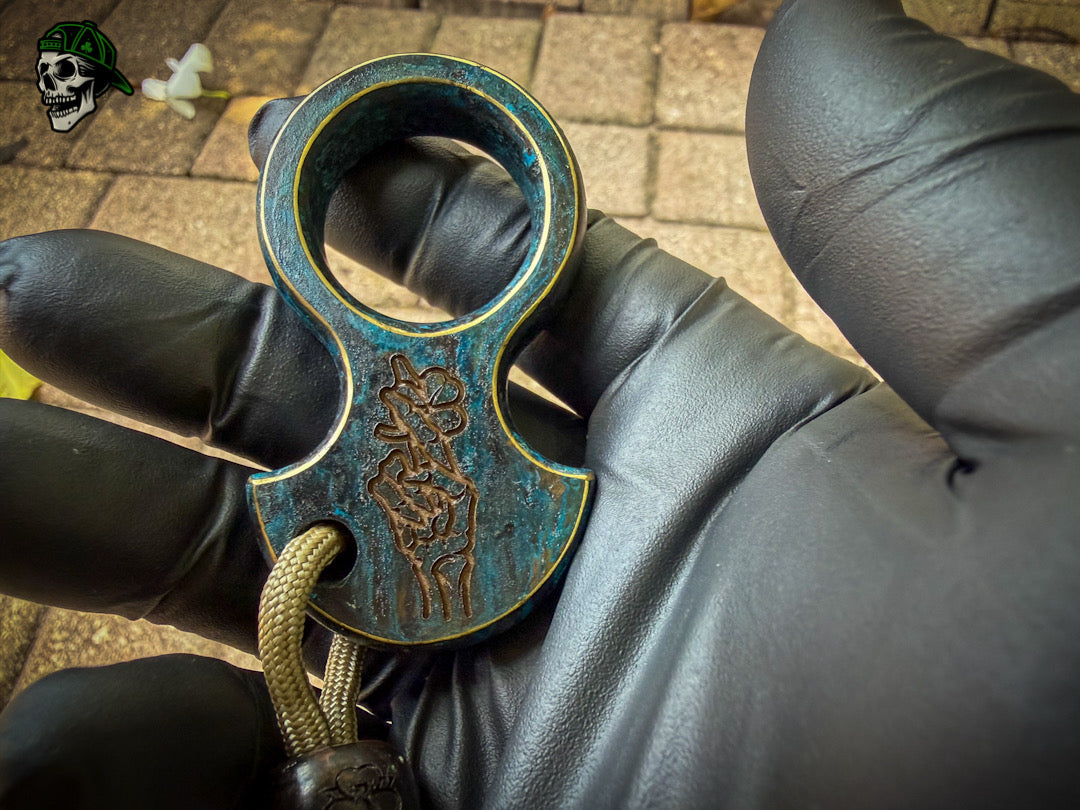 Handmade No Luck Charm w/Patina & Regrind (w/bead)