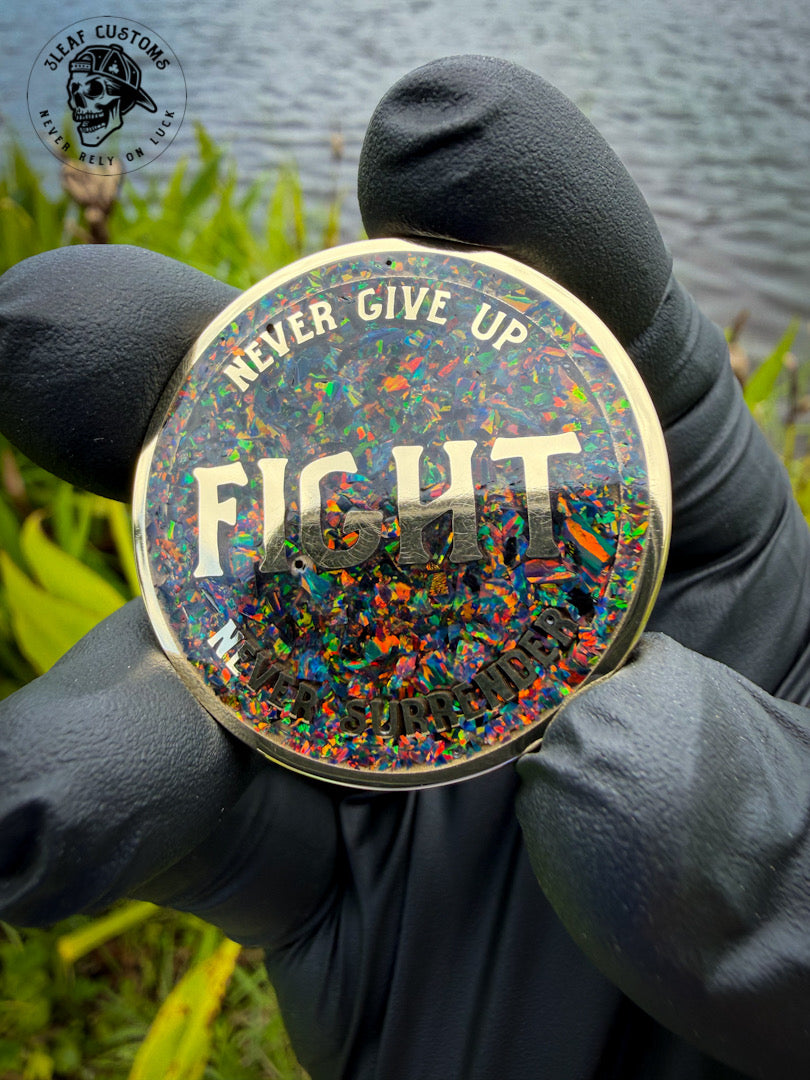Opal Inlay "Fight/Yield" Decision Coin