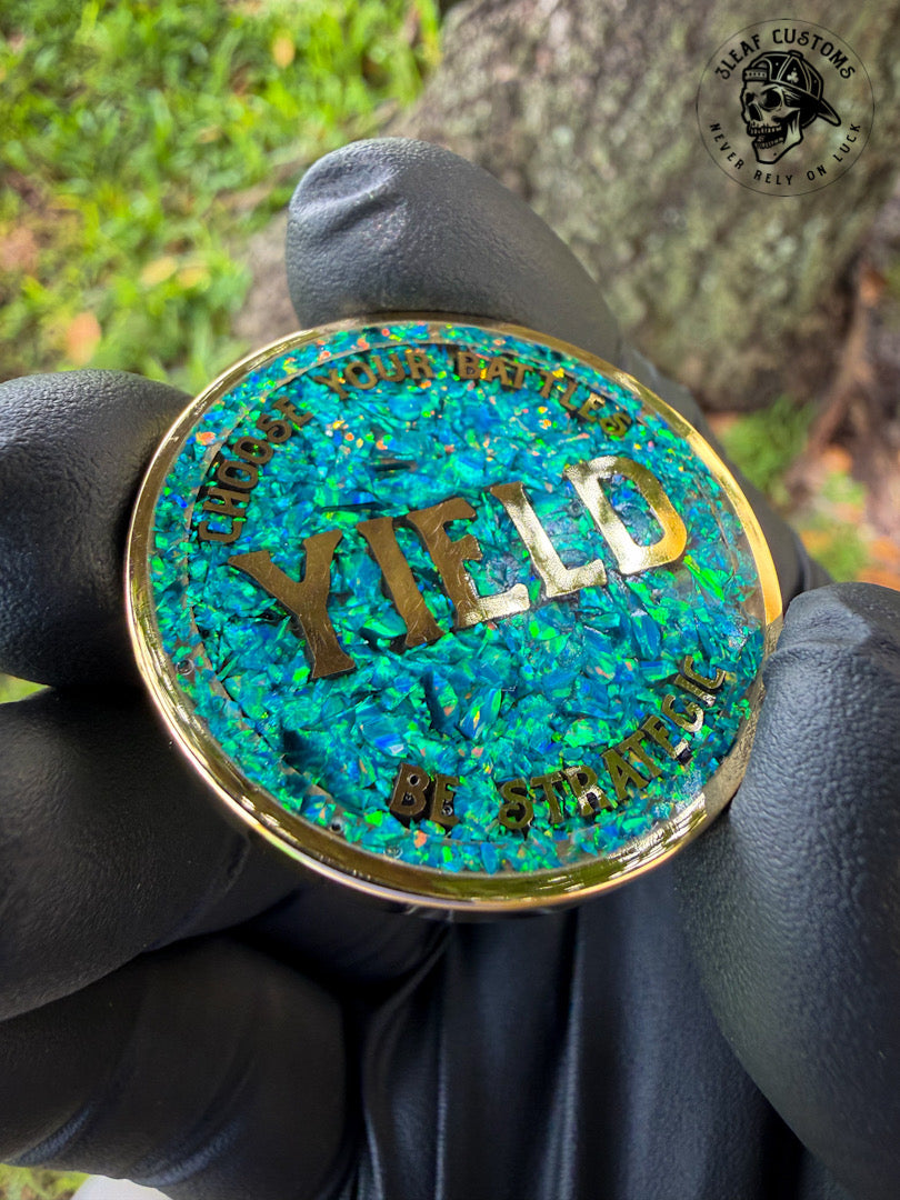 Opal Inlay "Fight/Yield" Decision Coin