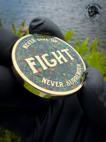 Opal Inlay "Fight/Yield" Decision Coin