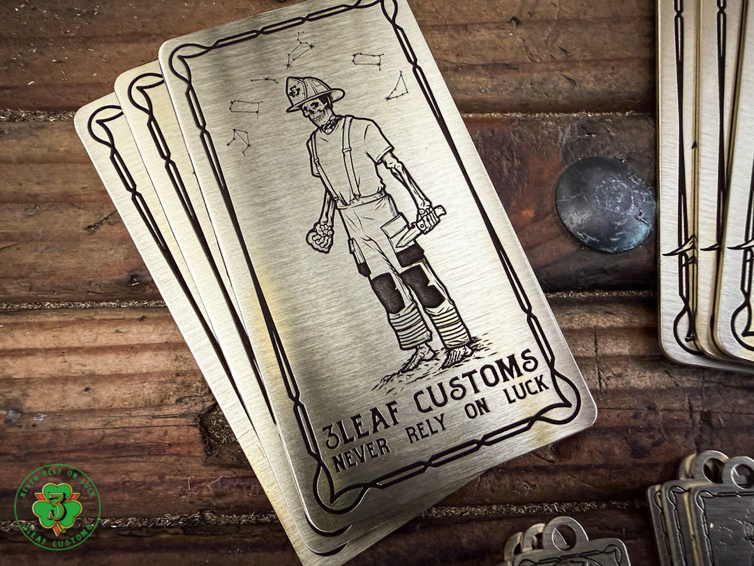 Handmade Brass Helmet Cards