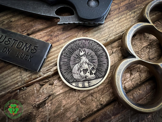 Memento Mori- Solid Brass Coin (Hand Finished)
