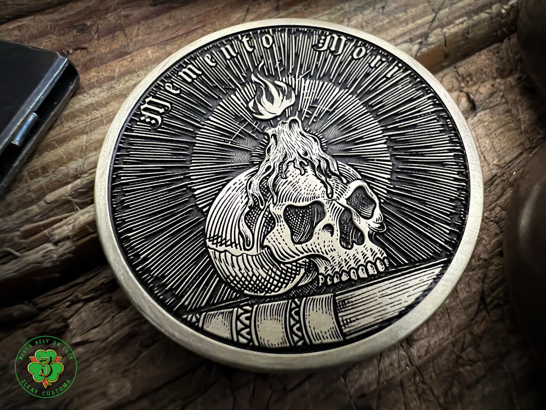 Memento Mori- Solid Brass Coin (Hand Finished)