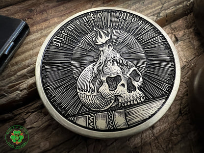 Memento Mori- Solid Brass Coin (Hand Finished)