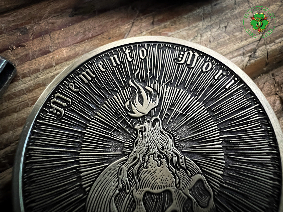 Memento Mori- Solid Brass Coin (Hand Finished)