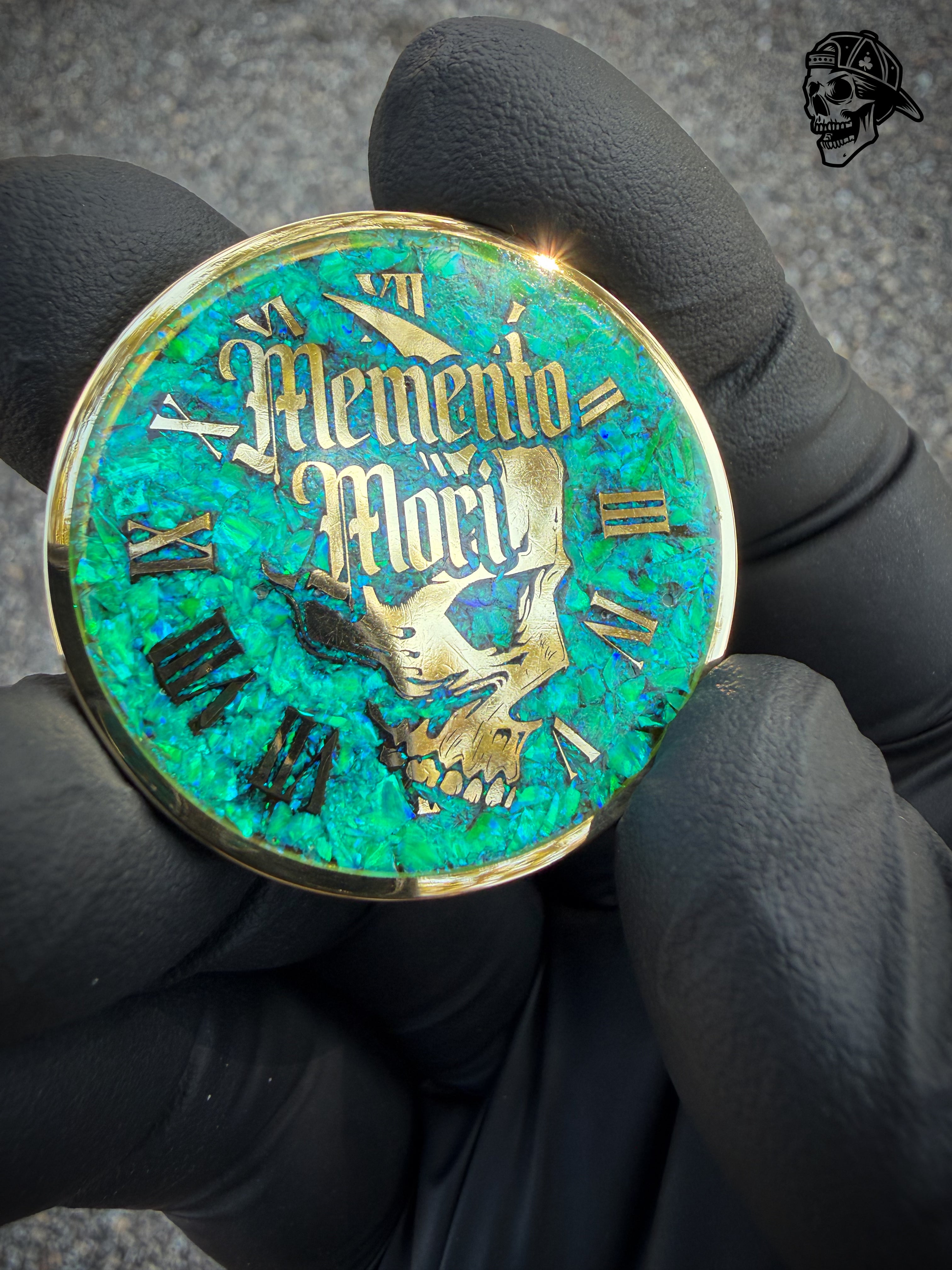 Nuclear Green Opal & Brass Memento Coin (UV Reactive)