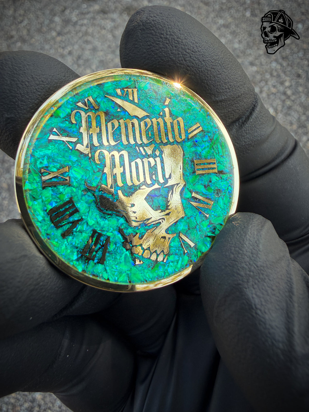Nuclear Green Opal & Brass Memento Coin (UV Reactive)