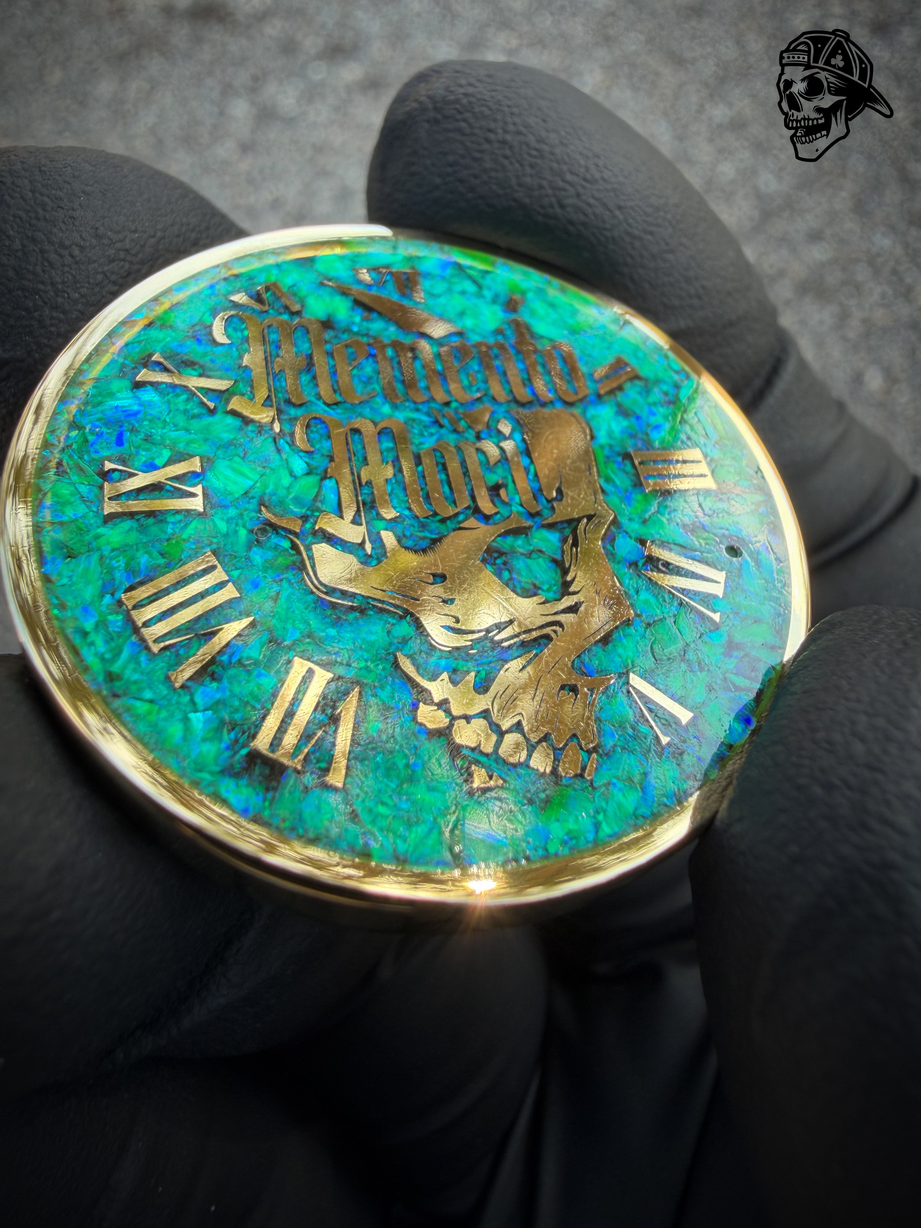 Nuclear Green Opal & Brass Memento Coin (UV Reactive)
