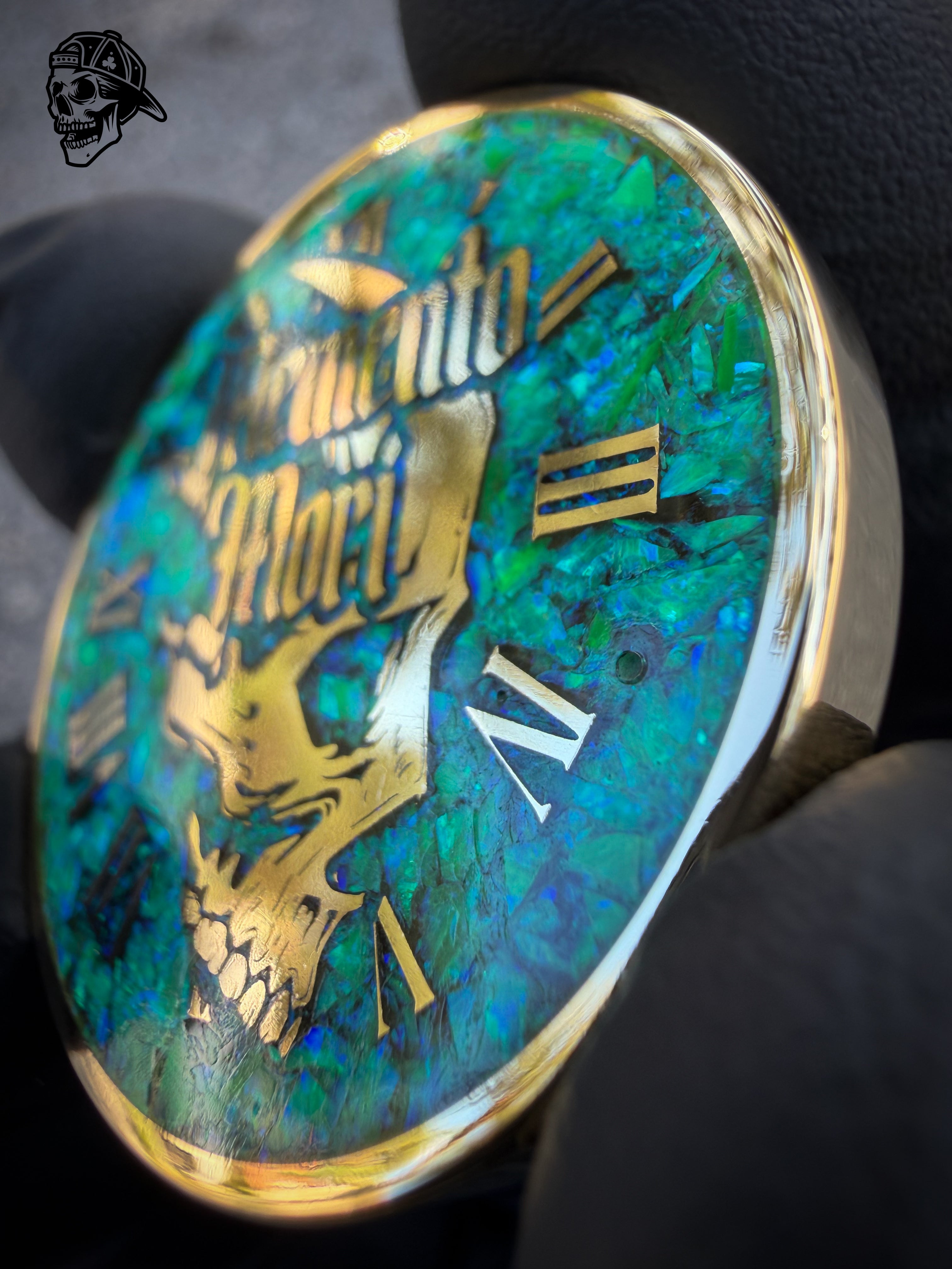 Nuclear Green Opal & Brass Memento Coin (UV Reactive)