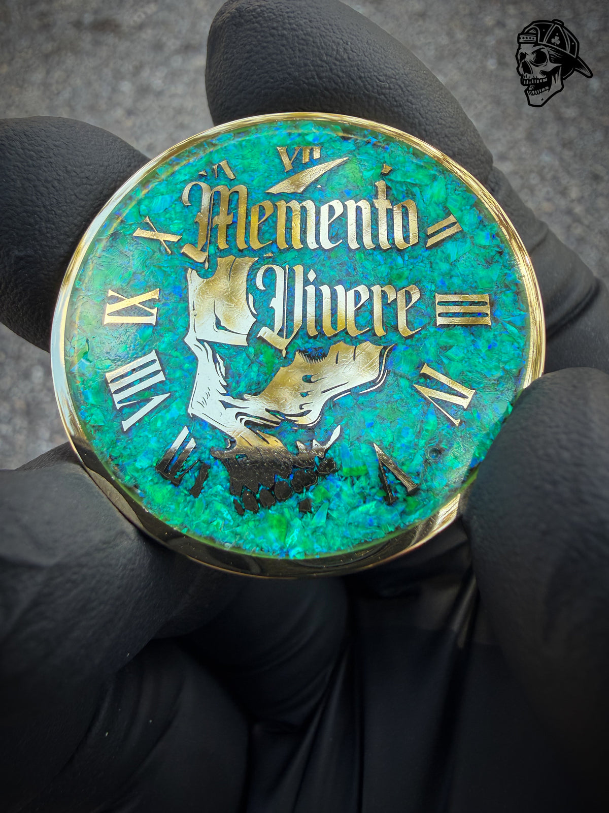 Nuclear Green Opal & Brass Memento Coin (UV Reactive)