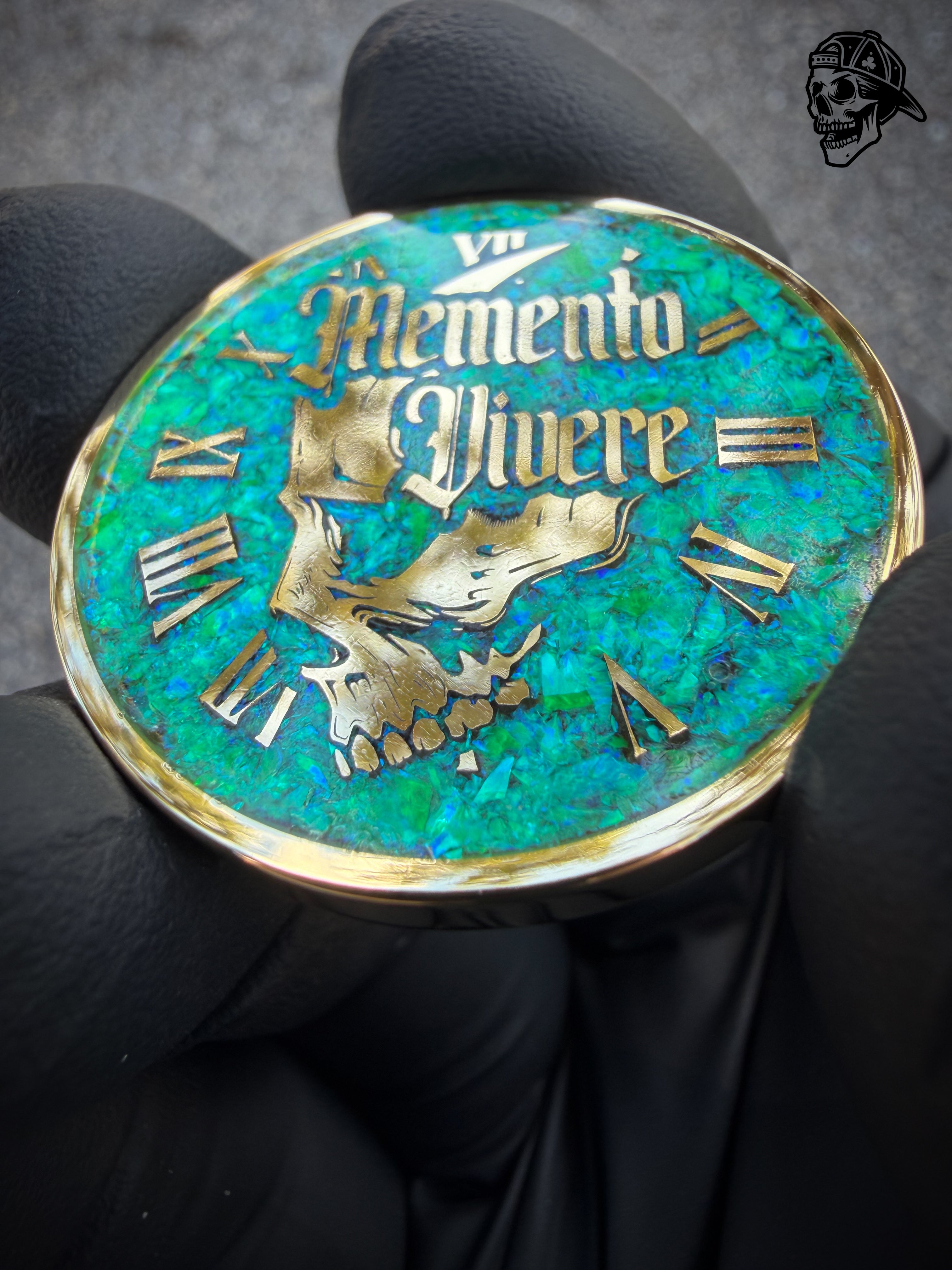 Nuclear Green Opal & Brass Memento Coin (UV Reactive)