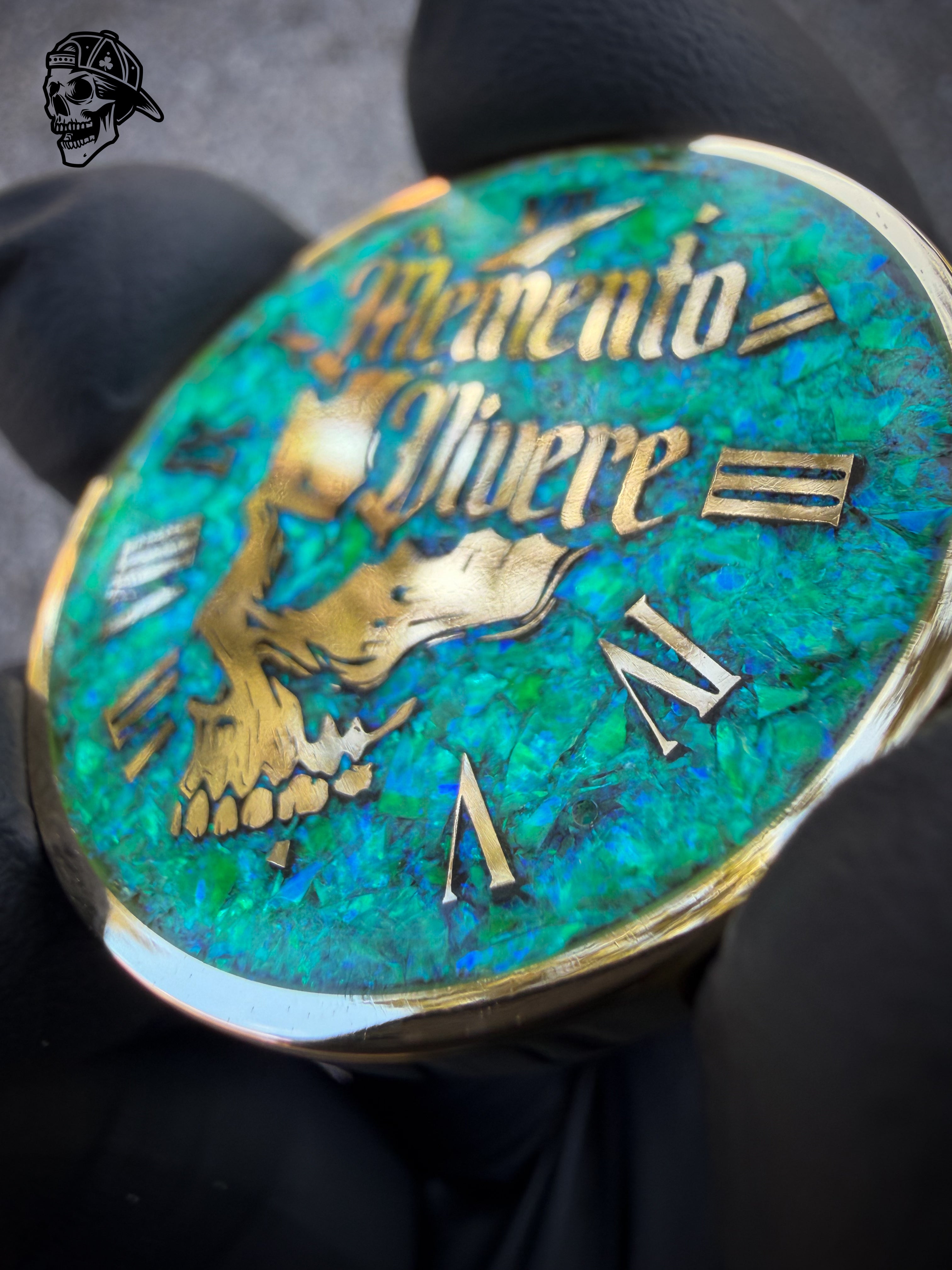 Nuclear Green Opal & Brass Memento Coin (UV Reactive)