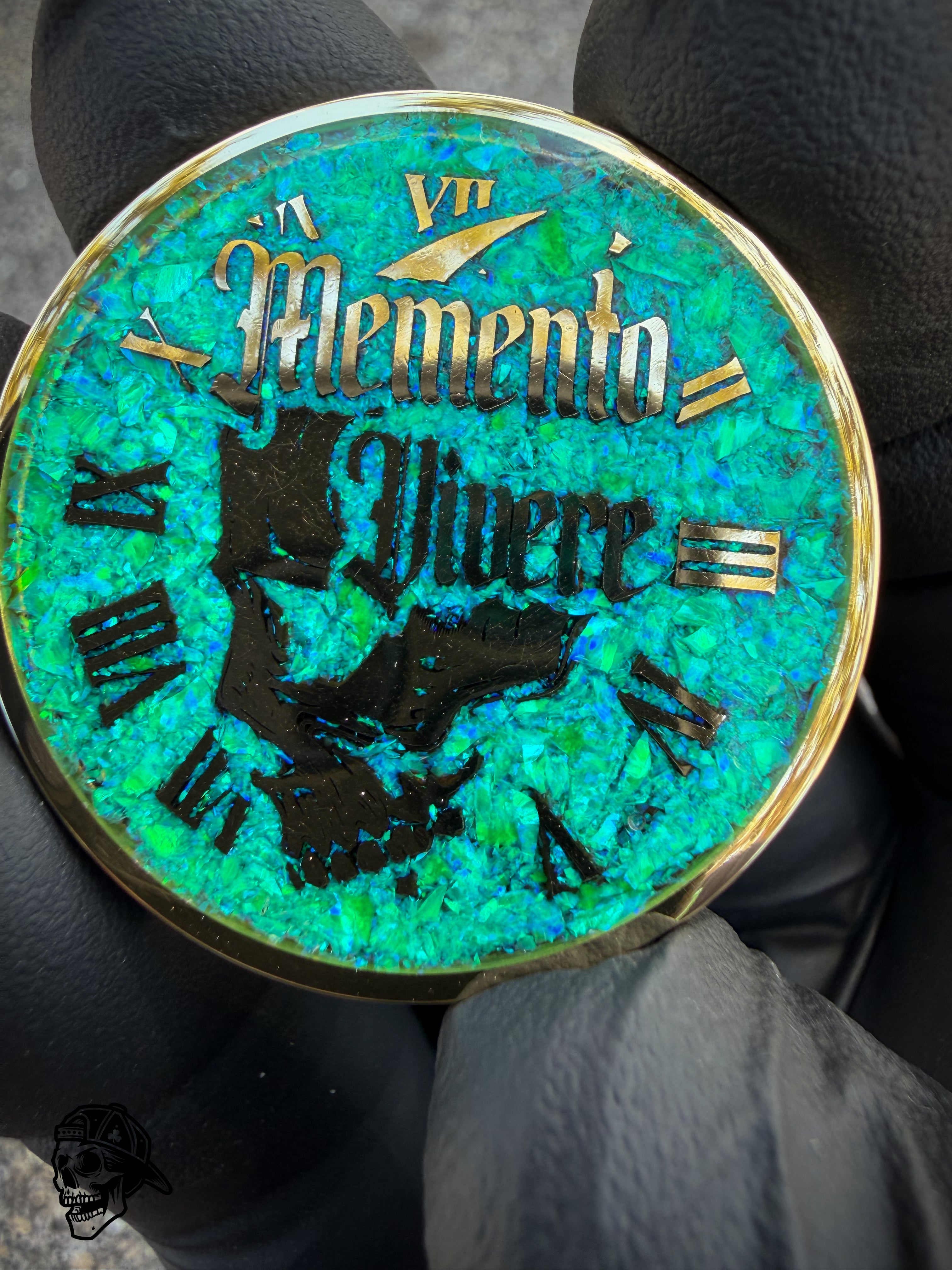 Nuclear Green Opal & Brass Memento Coin (UV Reactive)