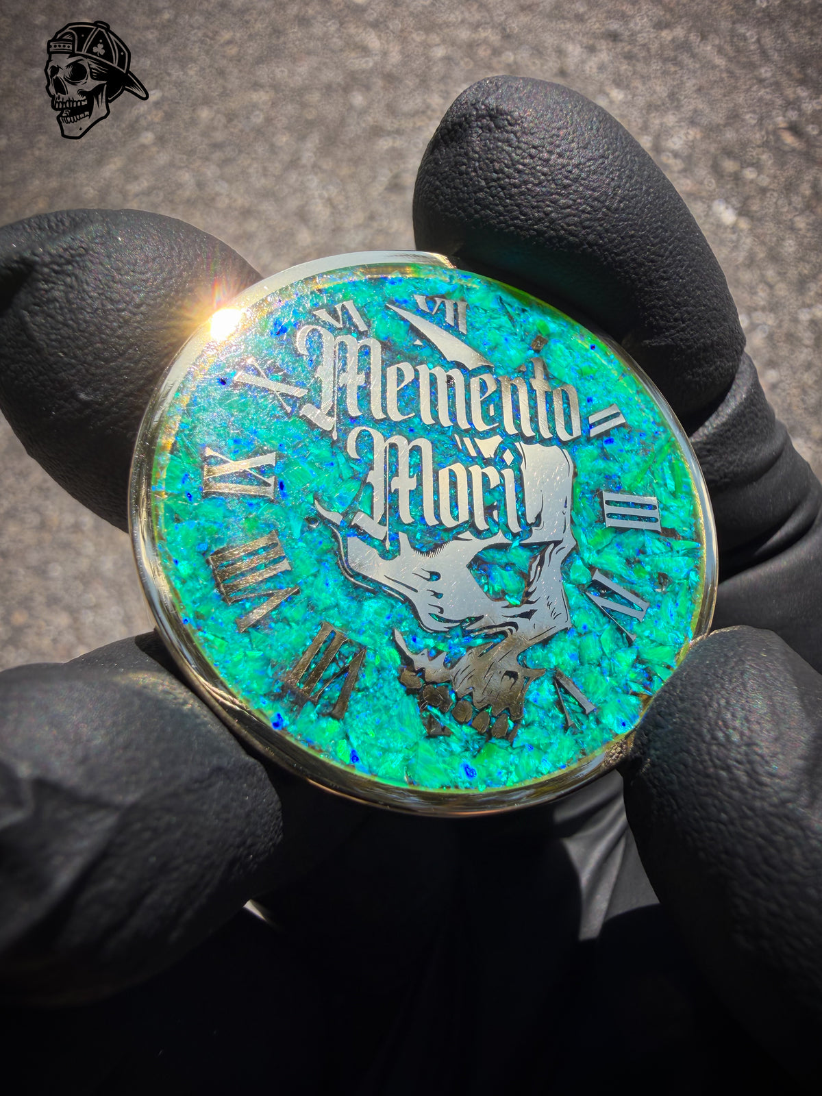 Nuclear Green Opal & Brass Memento Coin (UV Reactive)