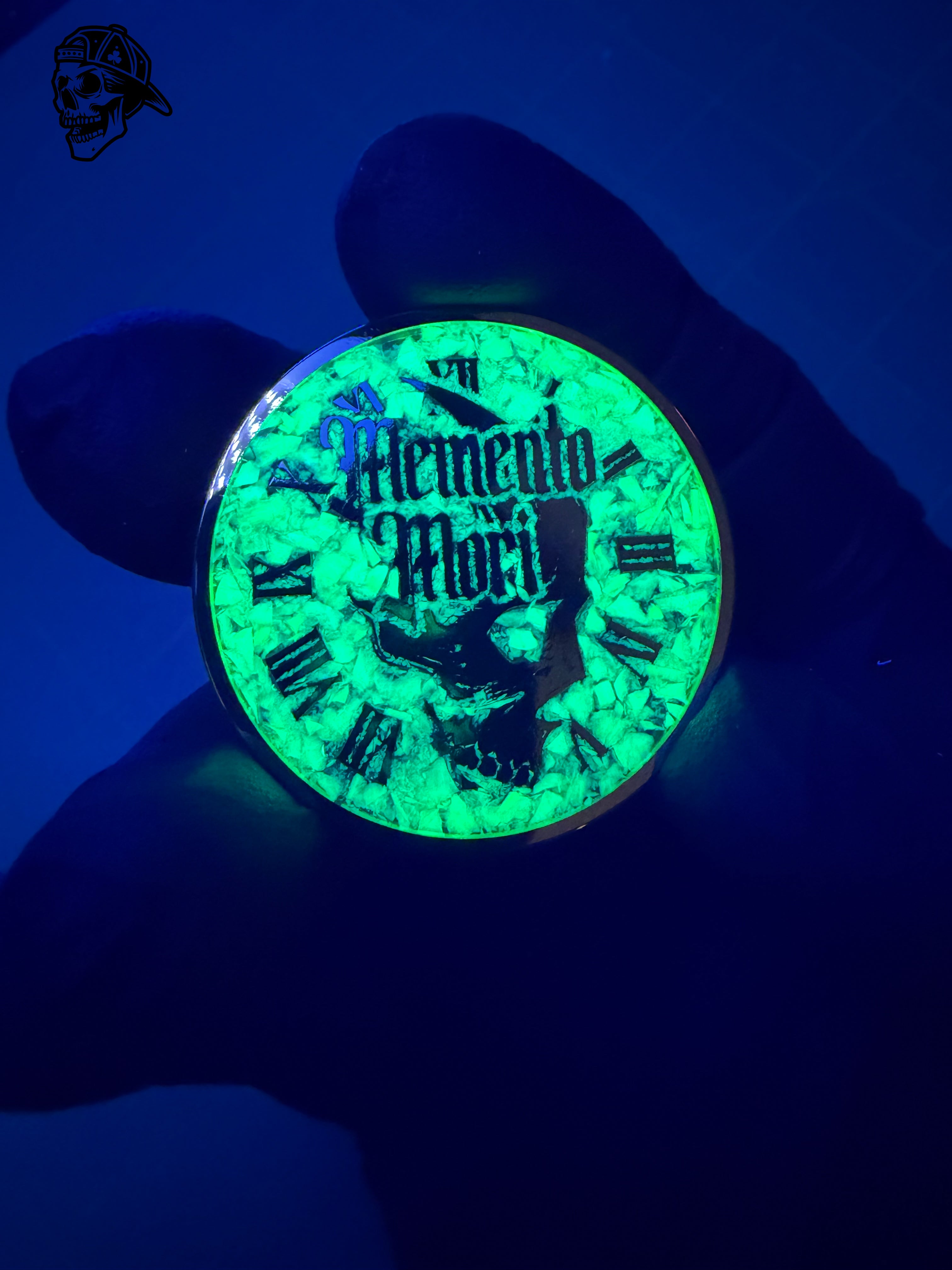 Nuclear Green Opal & Brass Memento Coin (UV Reactive)