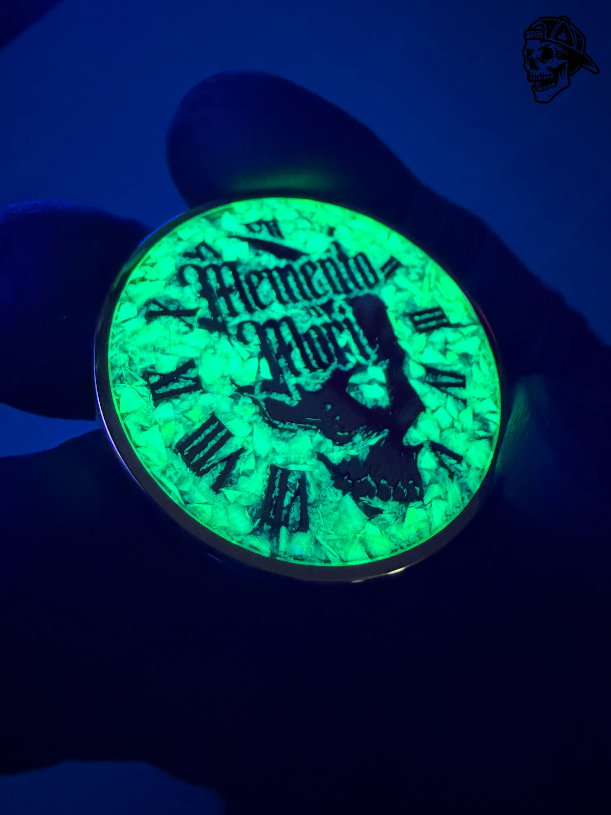Nuclear Green Opal & Brass Memento Coin (UV Reactive)