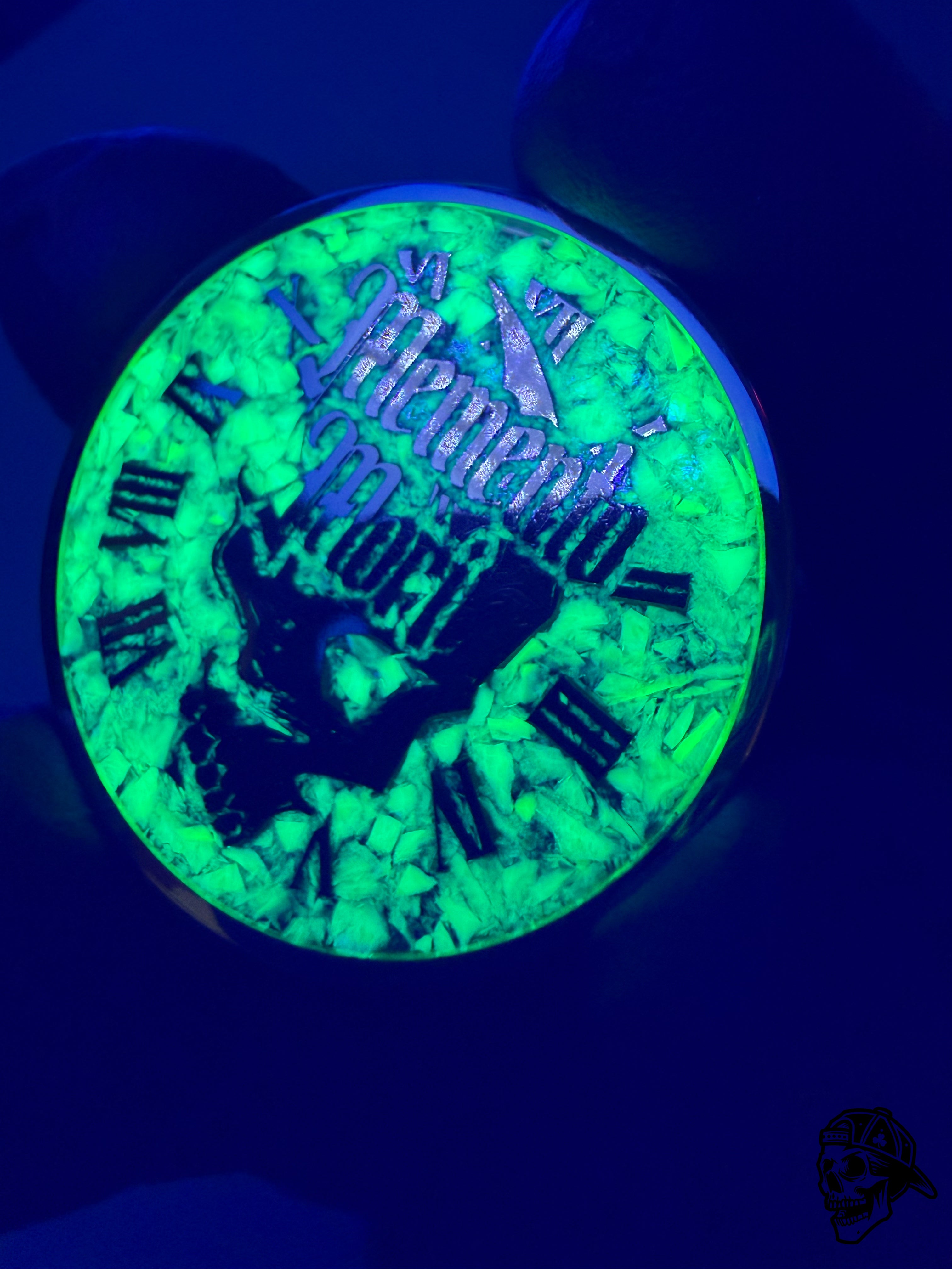 Nuclear Green Opal & Brass Memento Coin (UV Reactive)