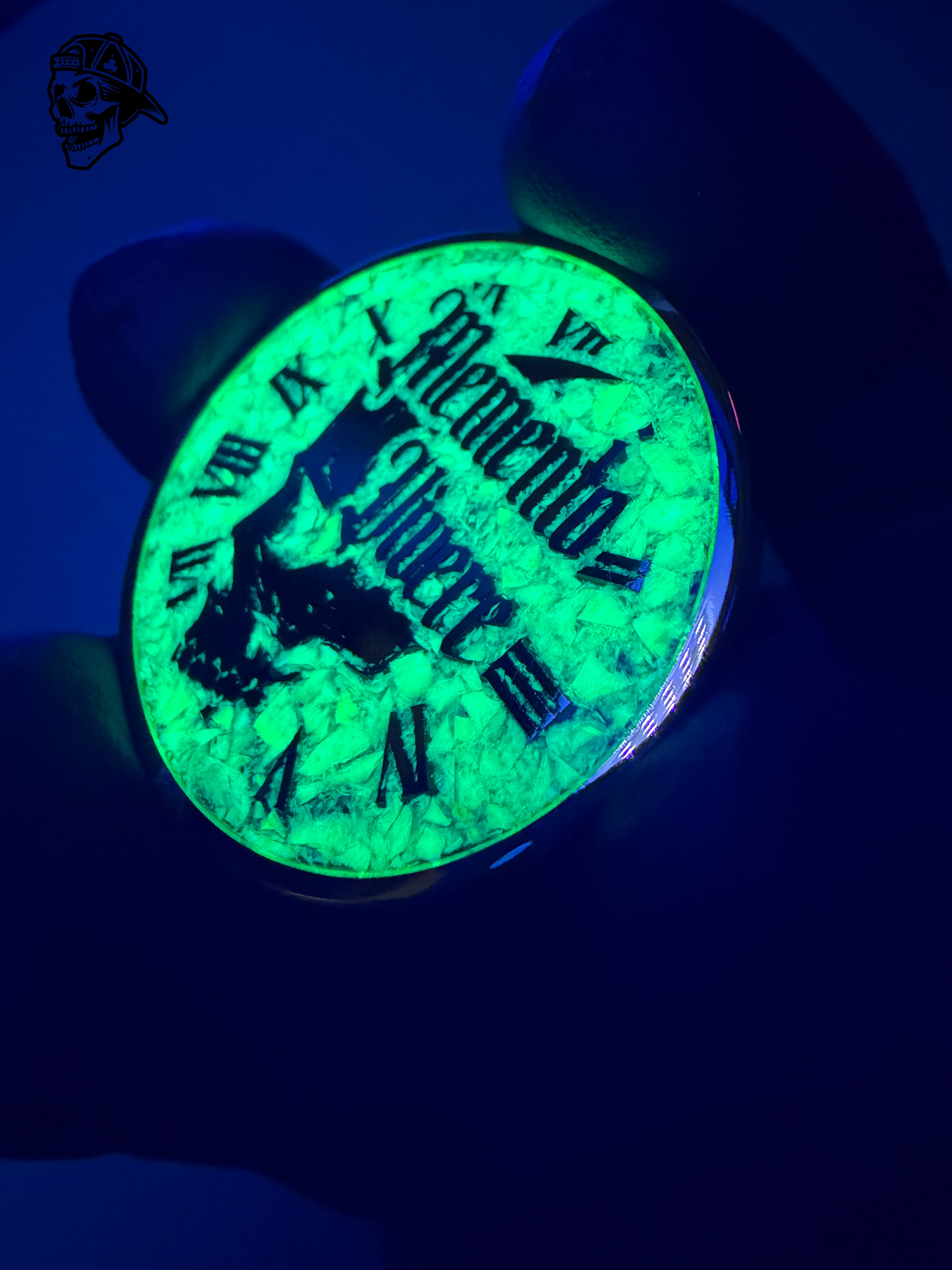 Nuclear Green Opal & Brass Memento Coin (UV Reactive)
