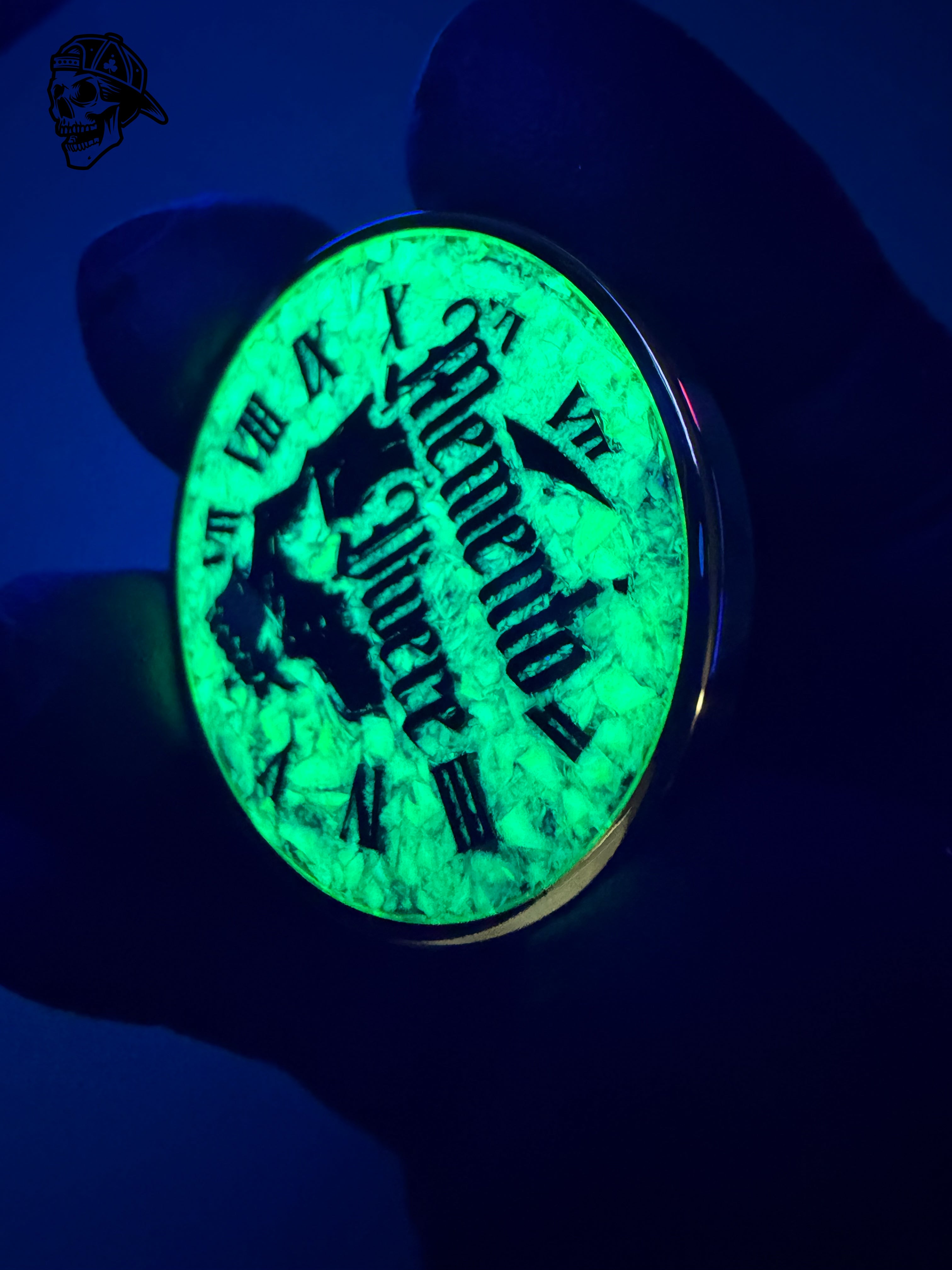 Nuclear Green Opal & Brass Memento Coin (UV Reactive)