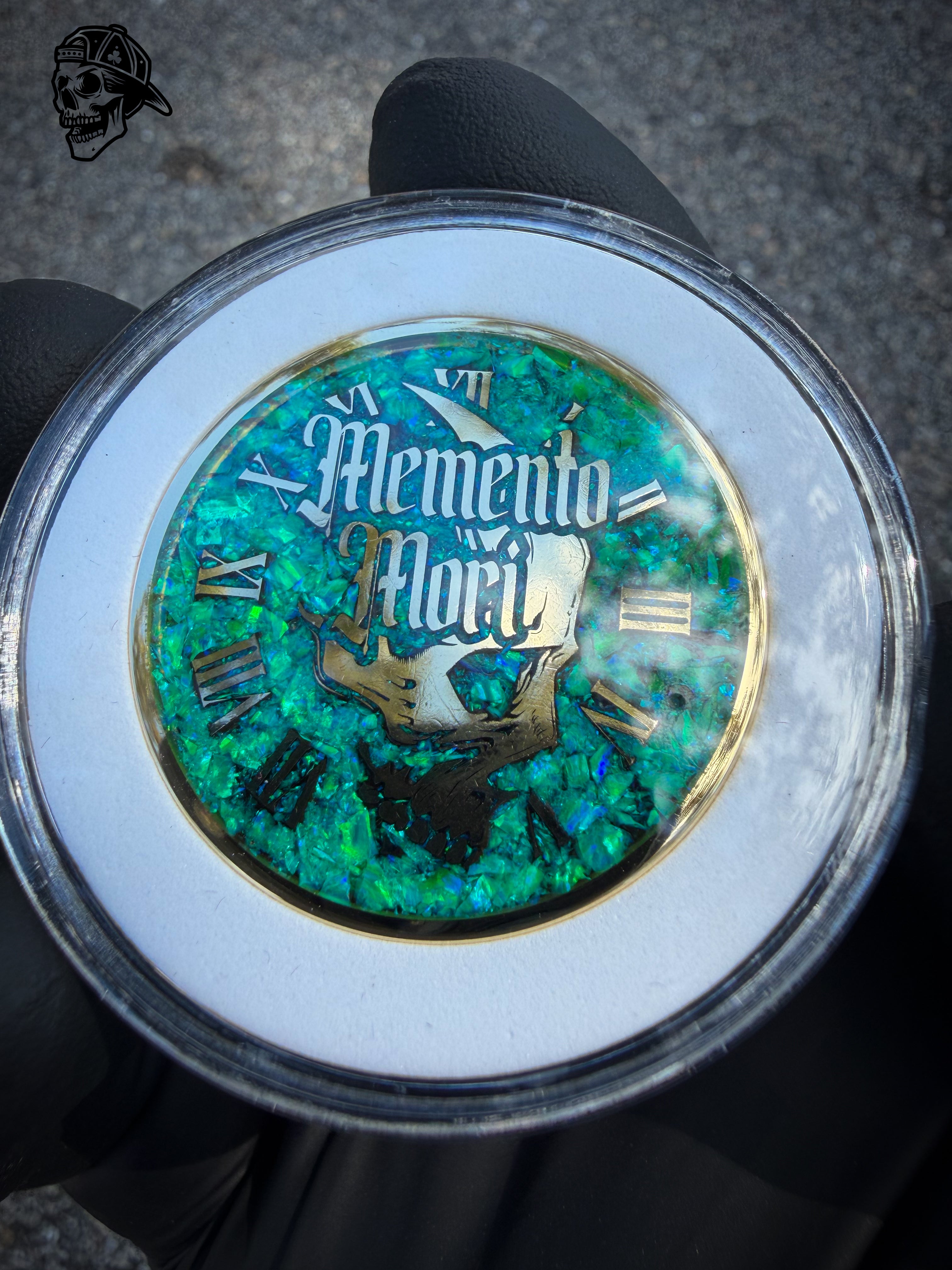 Nuclear Green Opal & Brass Memento Coin (UV Reactive)