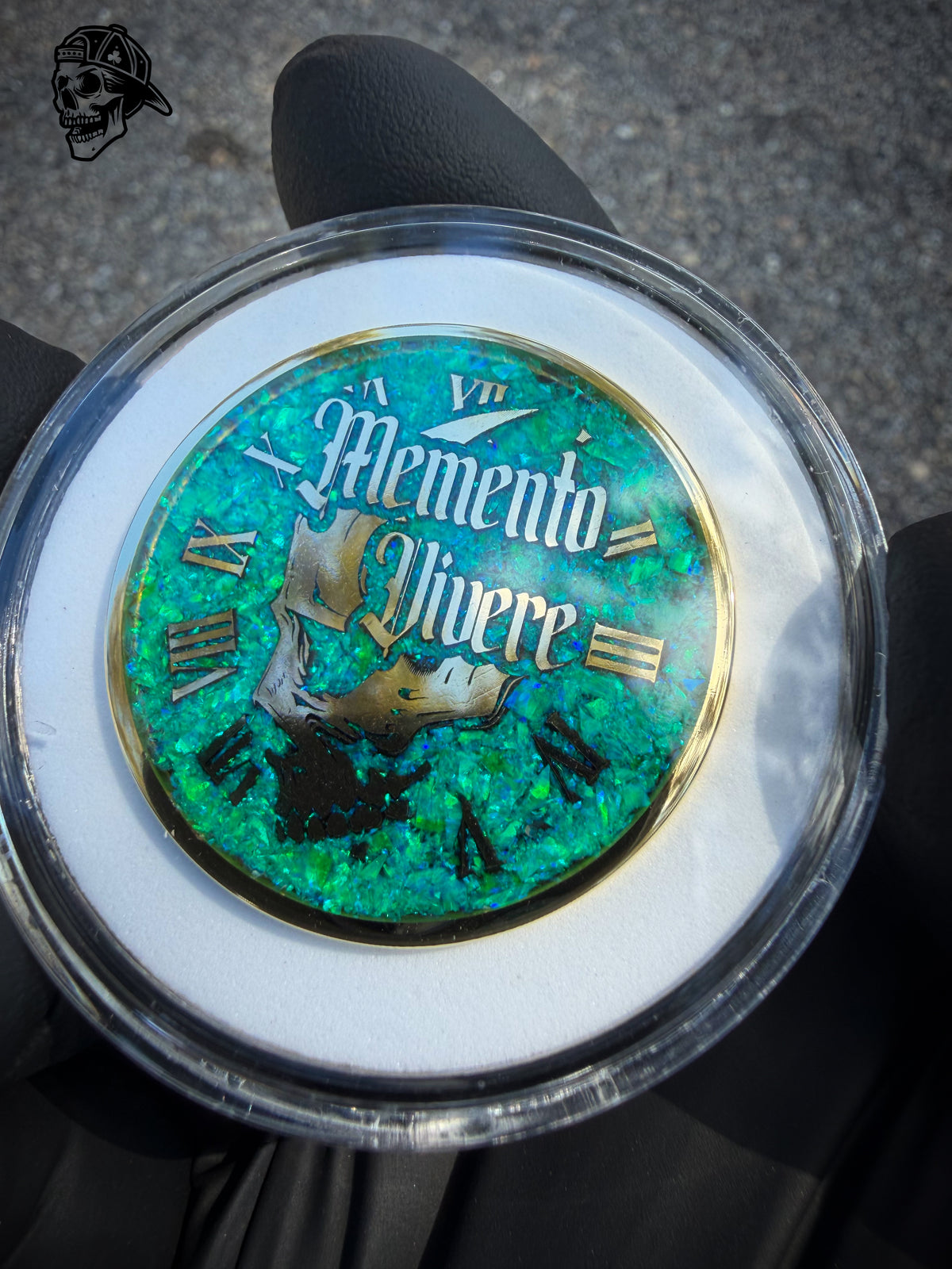 Nuclear Green Opal & Brass Memento Coin (UV Reactive)
