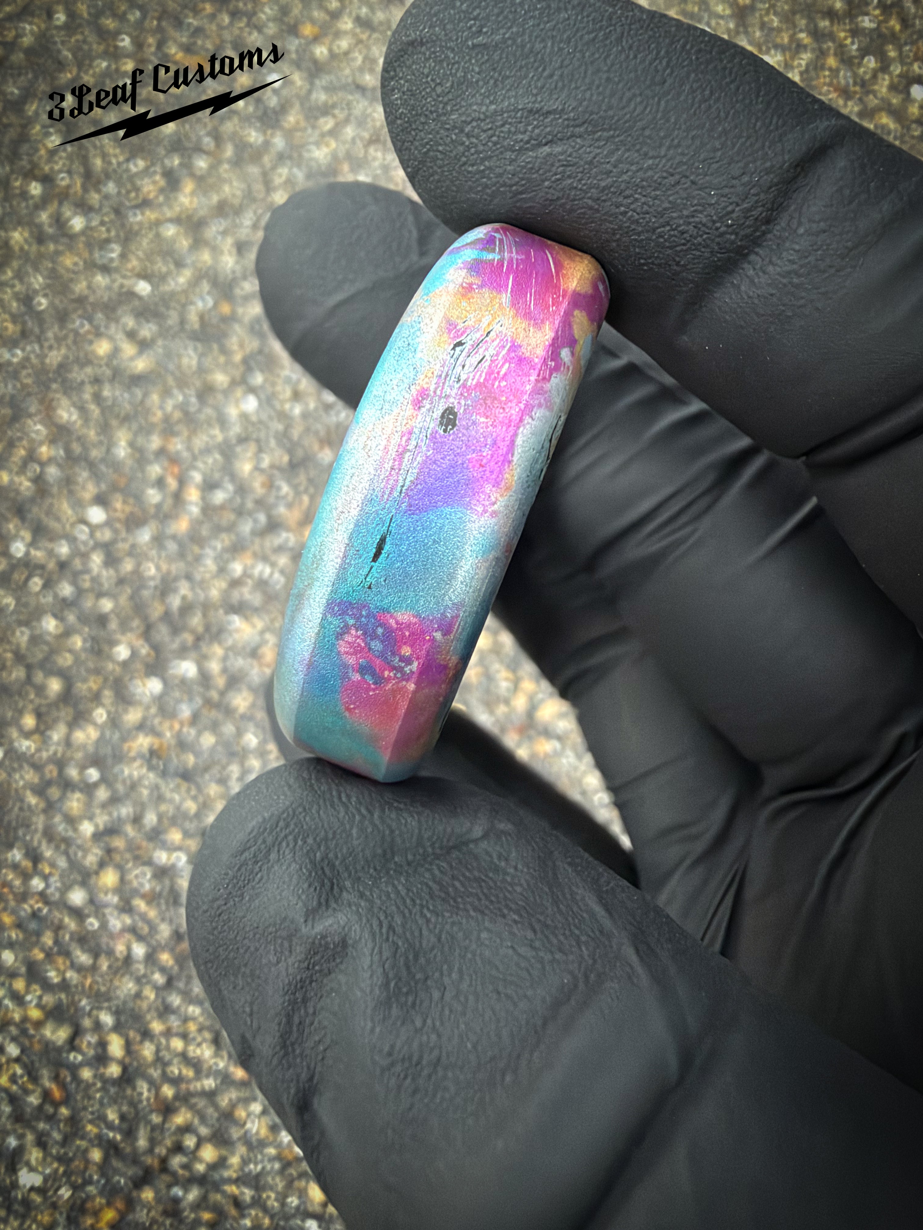 One-off Vented Aluminum No Luck Charm (Splatter Anodized)