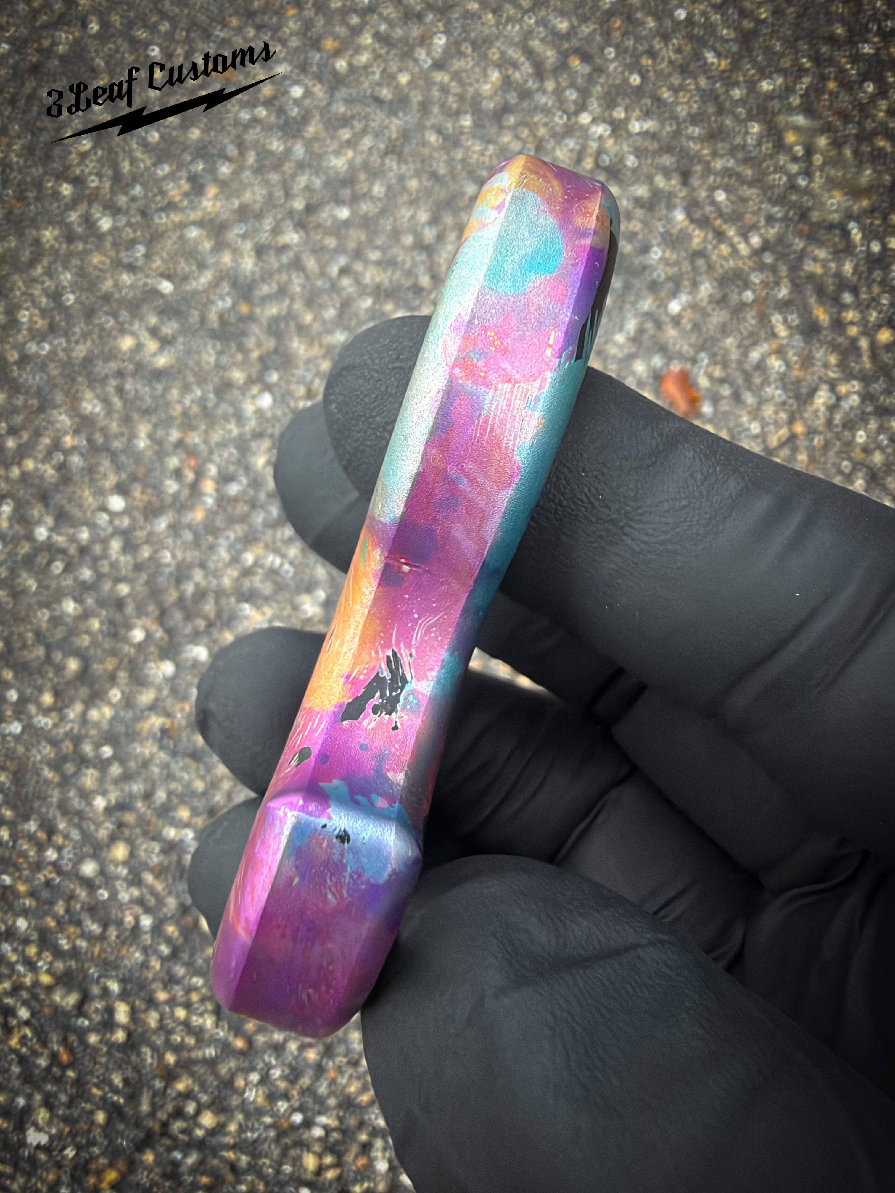 One-off Vented Aluminum No Luck Charm (Splatter Anodized)
