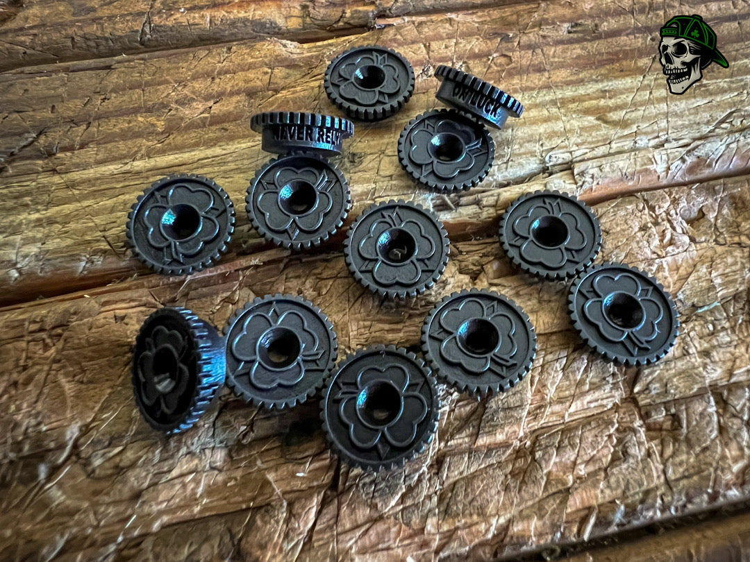 Thumb Discs- Blacked Out Brass (made to fit EKI Knives)**