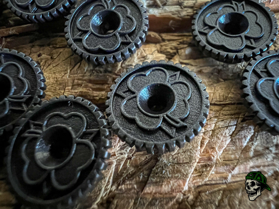 Thumb Discs- Blacked Out Brass (made to fit EKI Knives)**