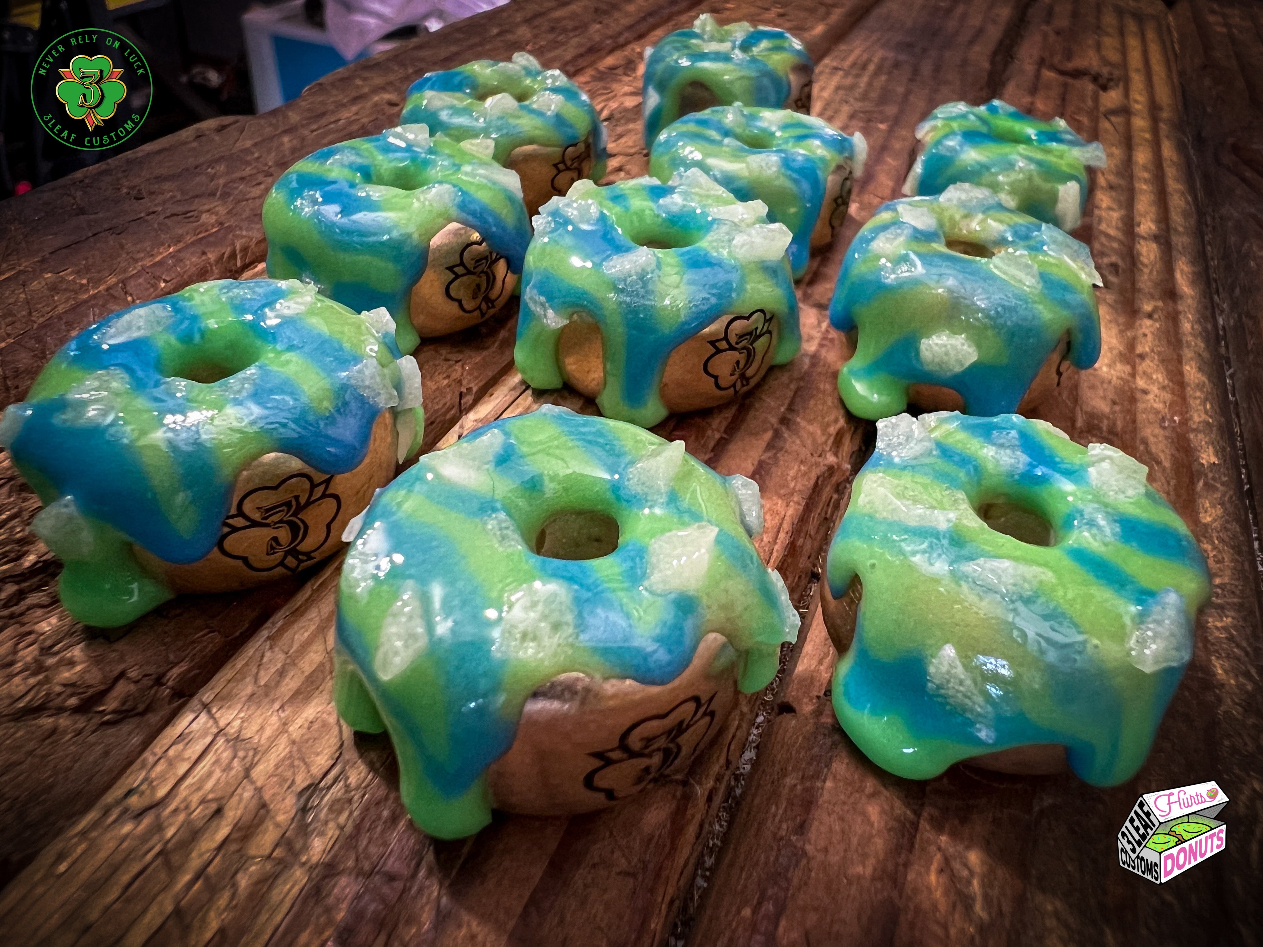 Special Edition Hurts Donuts Green & Blue w/ Glow Glass Sprinkles