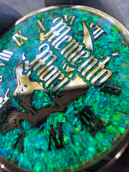 Memento Mori/Vivere Challenge Coin w/Nitro Green Opal inlay