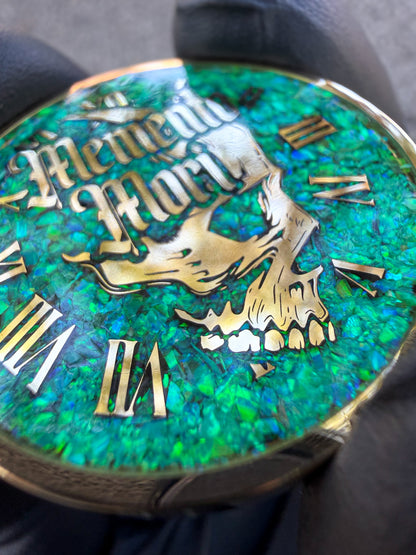 Memento Mori/Vivere Challenge Coin w/Nitro Green Opal inlay