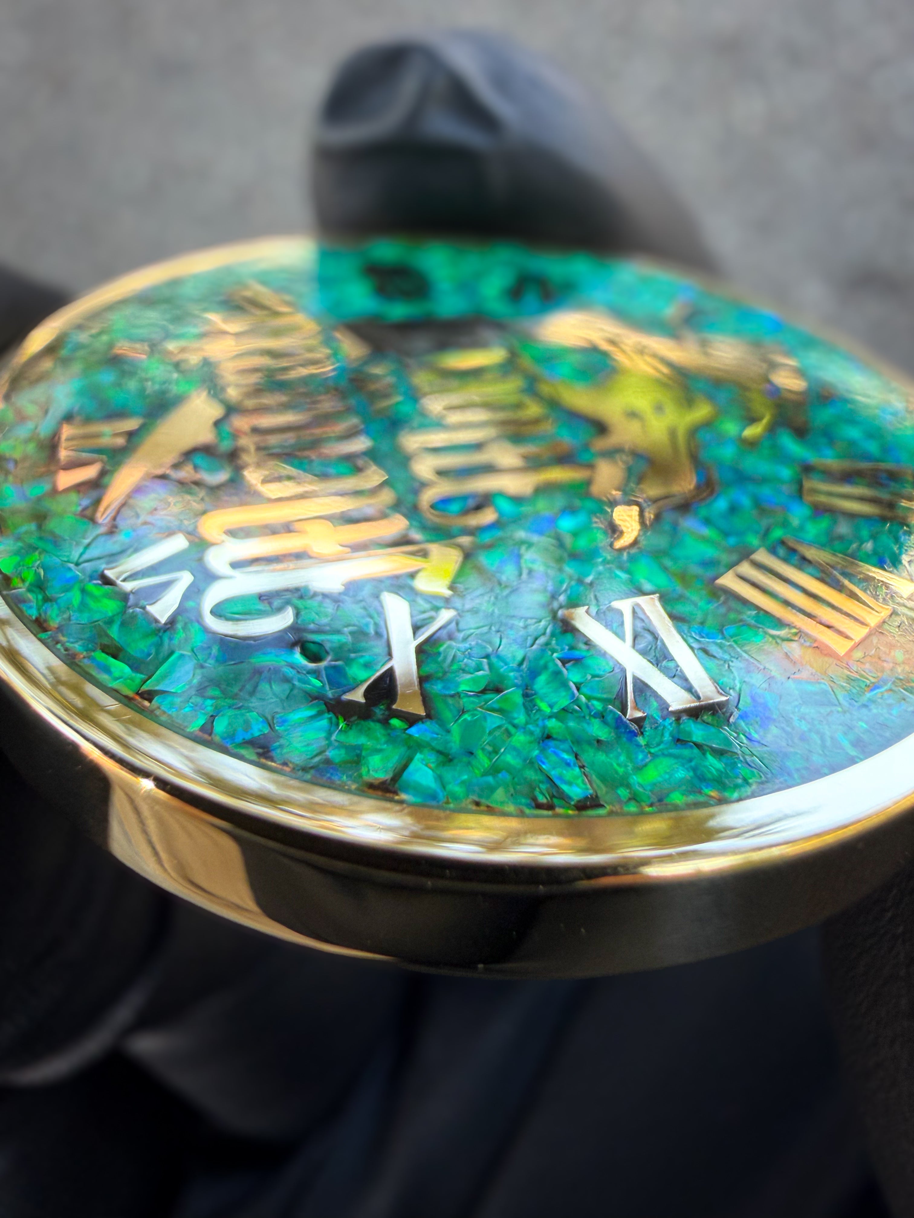 Memento Mori/Vivere Challenge Coin w/Nitro Green Opal inlay