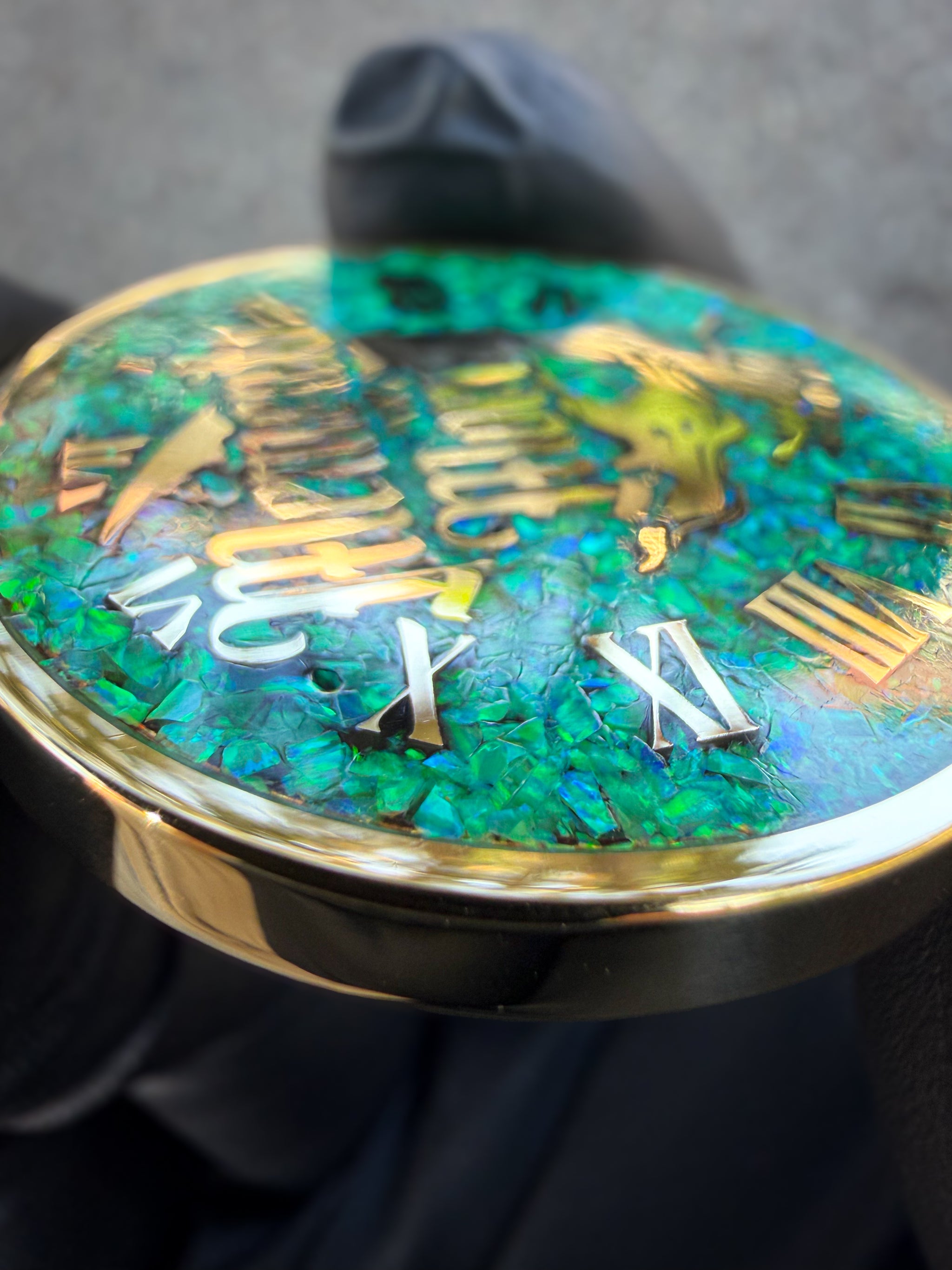 Memento Mori/Vivere Challenge Coin w/Nitro Green Opal inlay