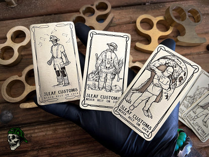 Handmade Brass Helmet Cards