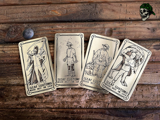 Handmade Brass Helmet Cards